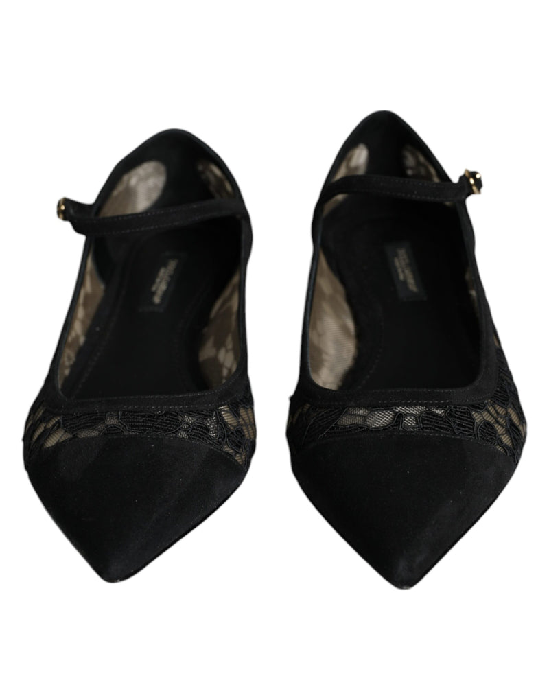 Ballerines Dolce & Gabbana Taormina noires en dentelle Bellucci