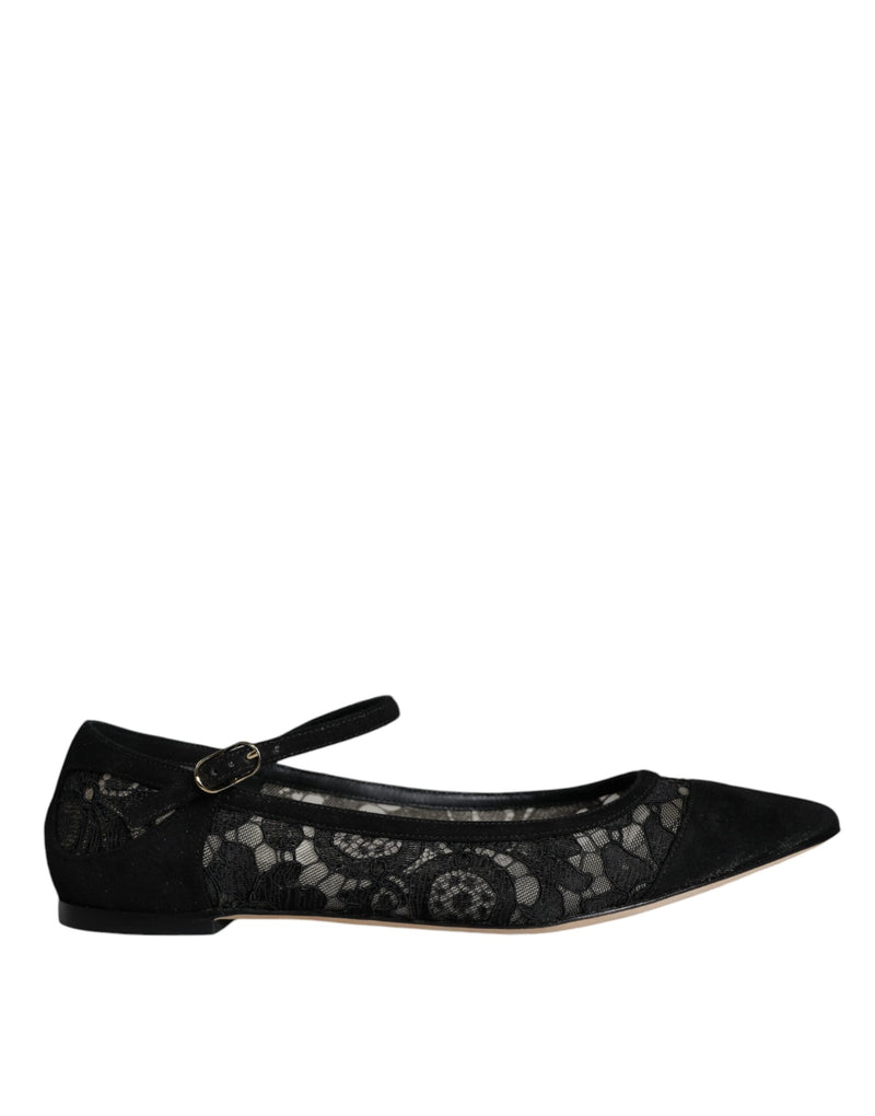 Ballerines Dolce & Gabbana Taormina noires en dentelle Bellucci