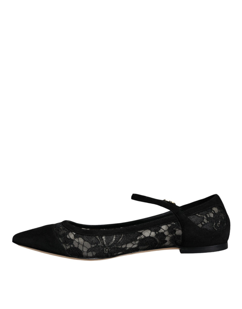 Ballerines Dolce & Gabbana Taormina noires en dentelle Bellucci