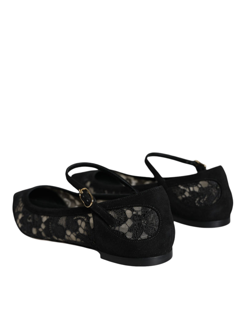 Ballerines Dolce & Gabbana Taormina noires en dentelle Bellucci