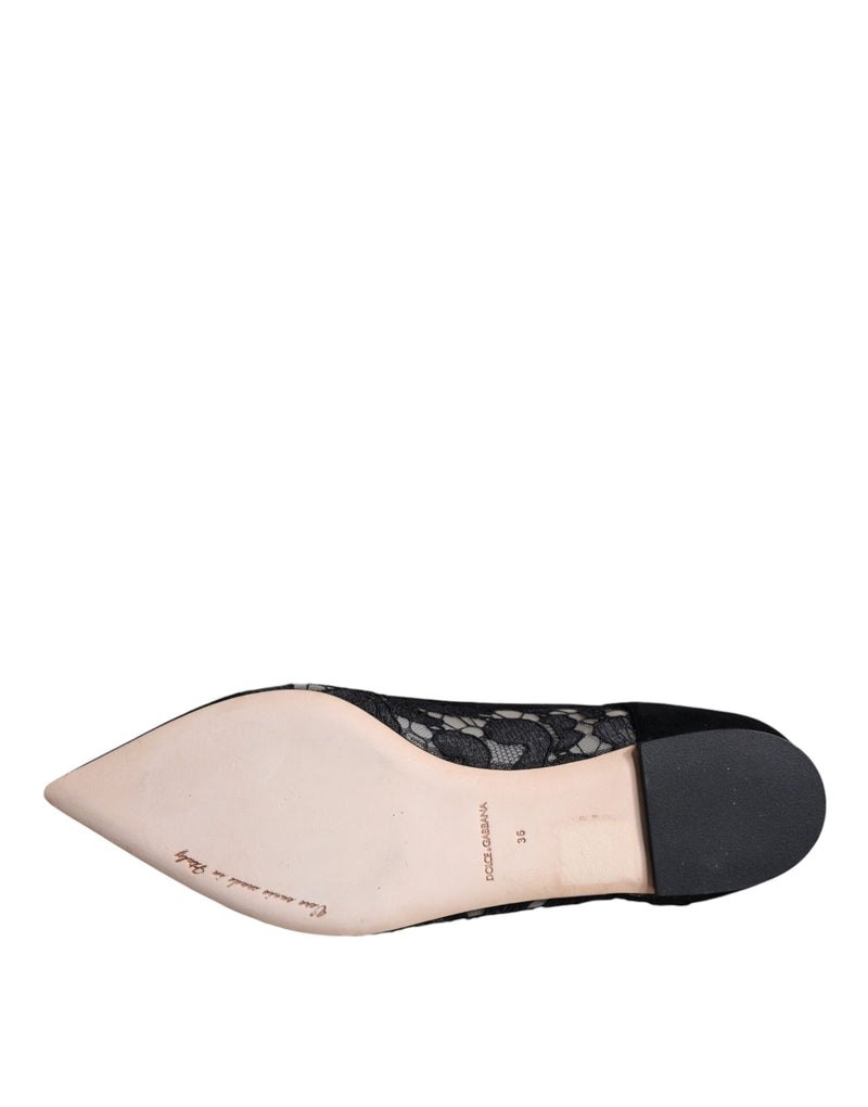 Ballerines Dolce & Gabbana Taormina noires en dentelle Bellucci