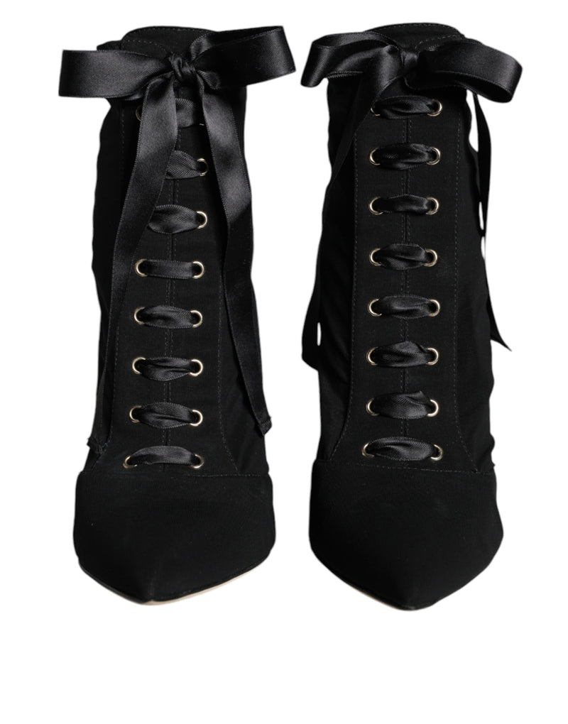 Botines de jersey elástico negro Dolce & Gabbana