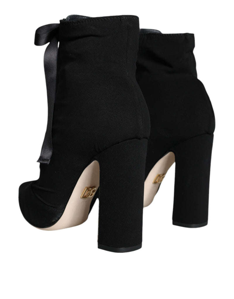 Botines de jersey elástico negro Dolce & Gabbana