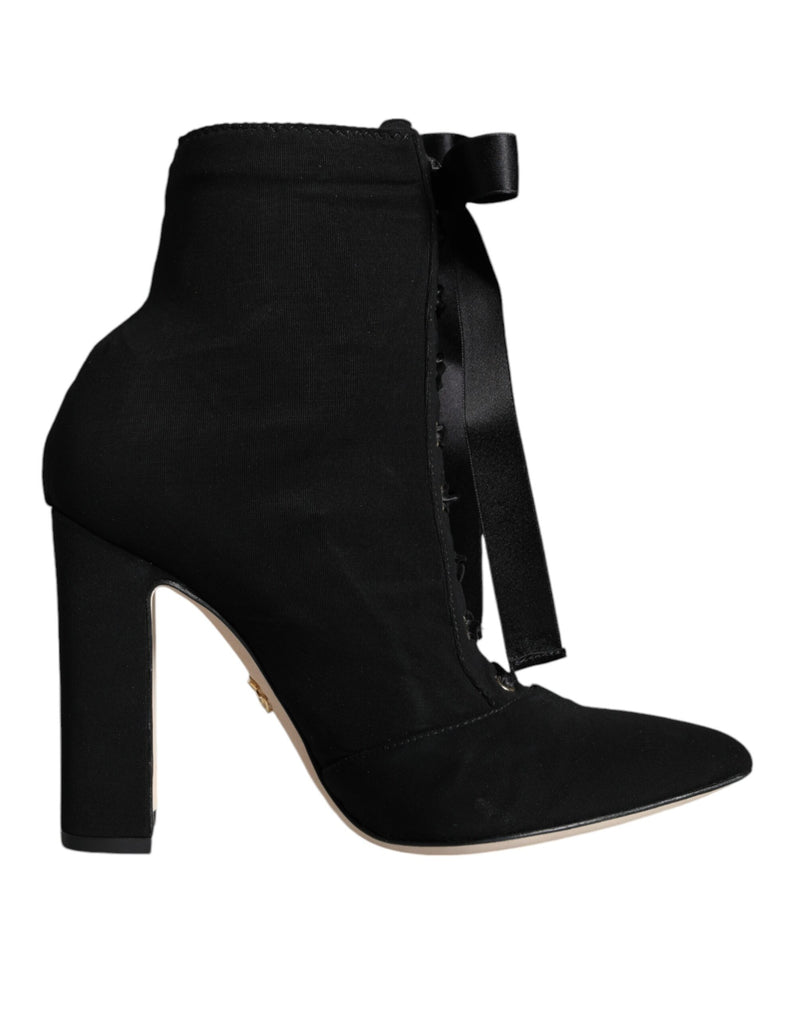 Botines de jersey elástico negro Dolce & Gabbana