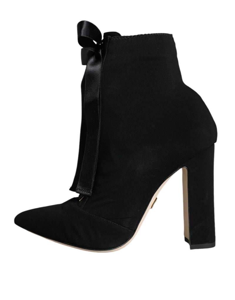 Botines de jersey elástico negro Dolce & Gabbana