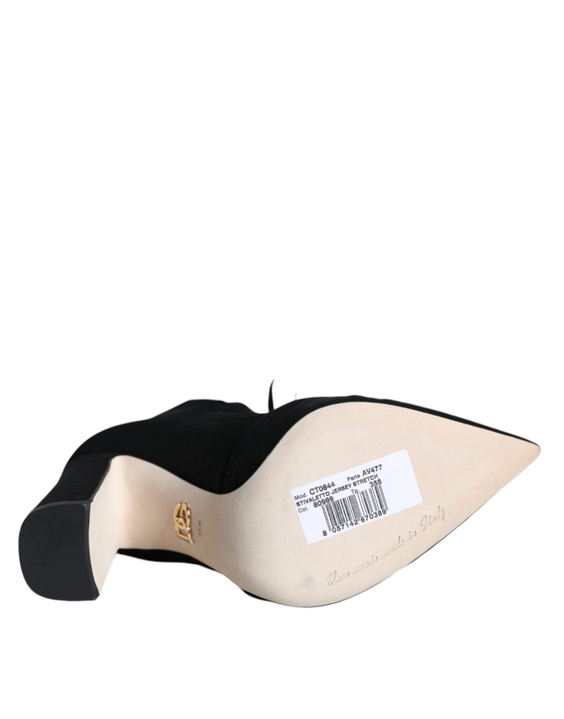 Botines de jersey elástico negro Dolce & Gabbana