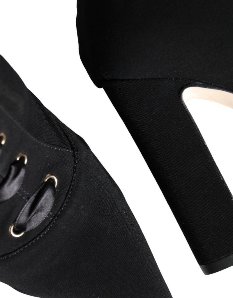 Botines de jersey elástico negro Dolce & Gabbana