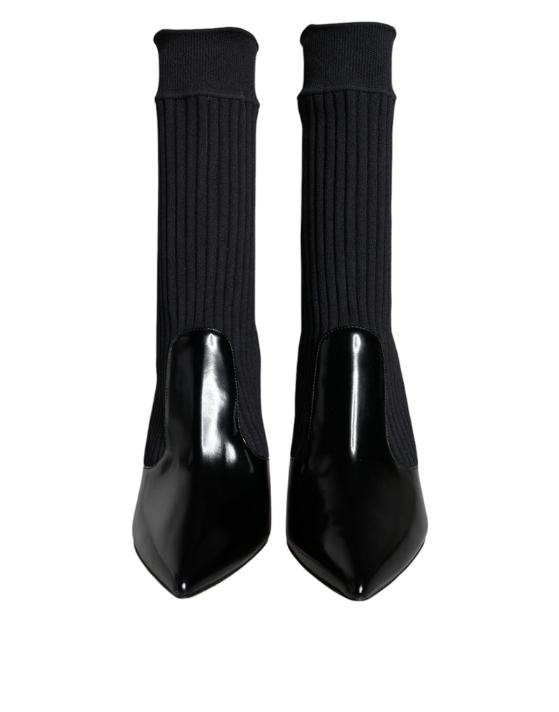 Botinhas tipo meia pretas elásticas de salto agulha Dolce & Gabbana