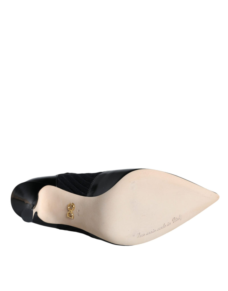 Botinhas tipo meia pretas elásticas de salto agulha Dolce & Gabbana