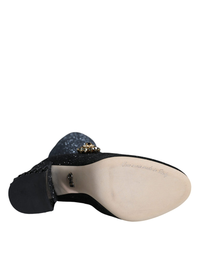Bottines Mary Jane noires à cristaux Dolce & Gabbana