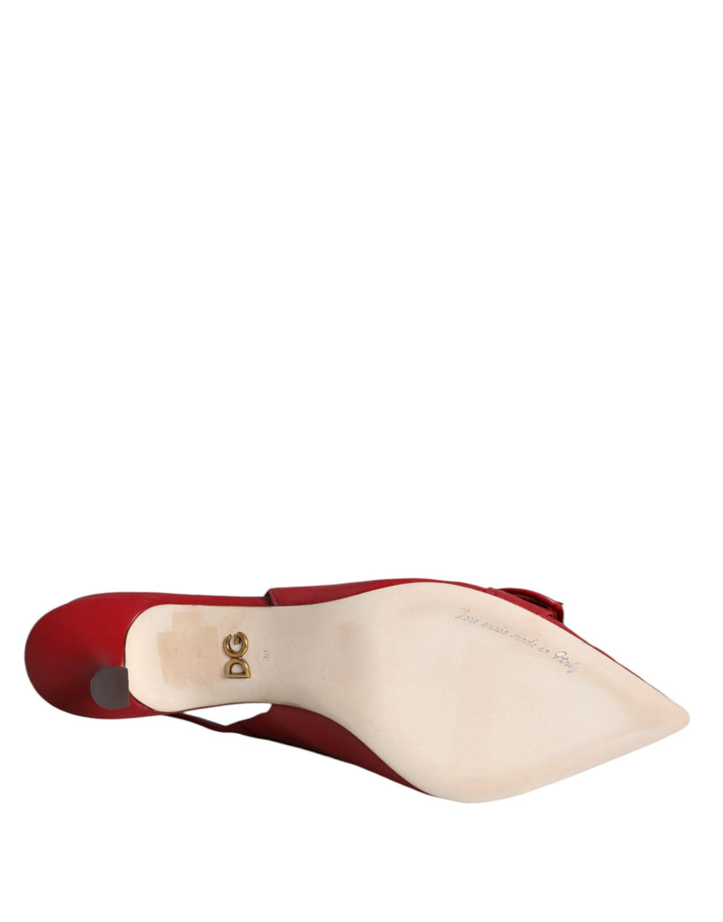 Sapatos Dolce & Gabbana de couro vermelho com salto e tira no calcanhar Devotion