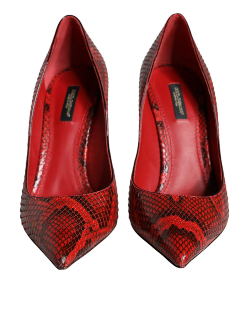Escarpins à talons aiguilles hauts en cuir rouge Dolce & Gabbana