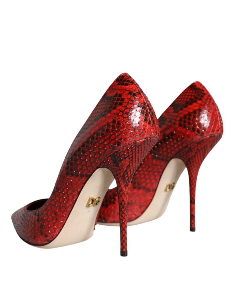 Escarpins à talons aiguilles hauts en cuir rouge Dolce & Gabbana