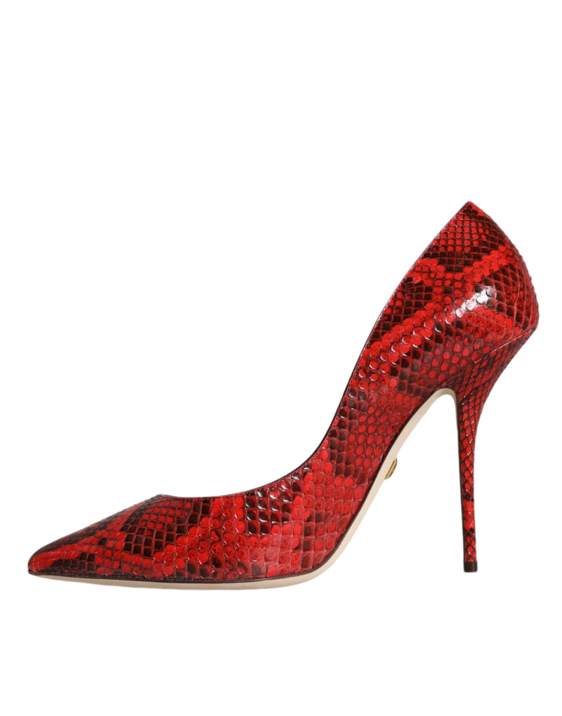 Escarpins à talons aiguilles hauts en cuir rouge Dolce & Gabbana
