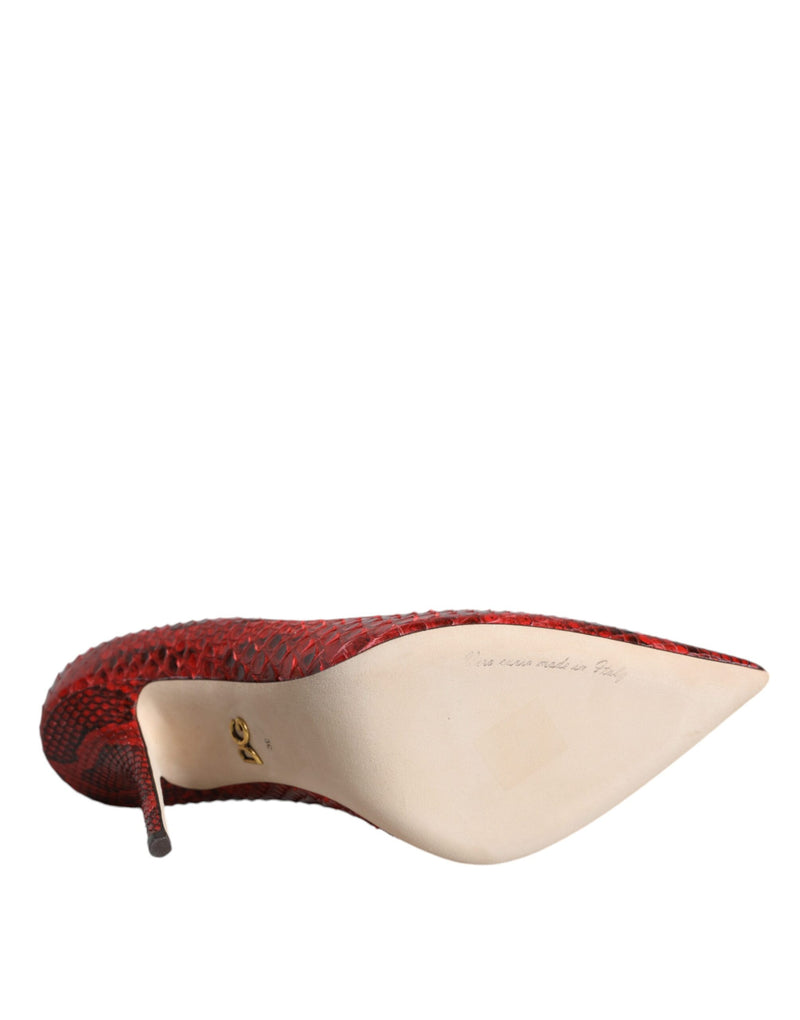 Escarpins à talons aiguilles hauts en cuir rouge Dolce & Gabbana