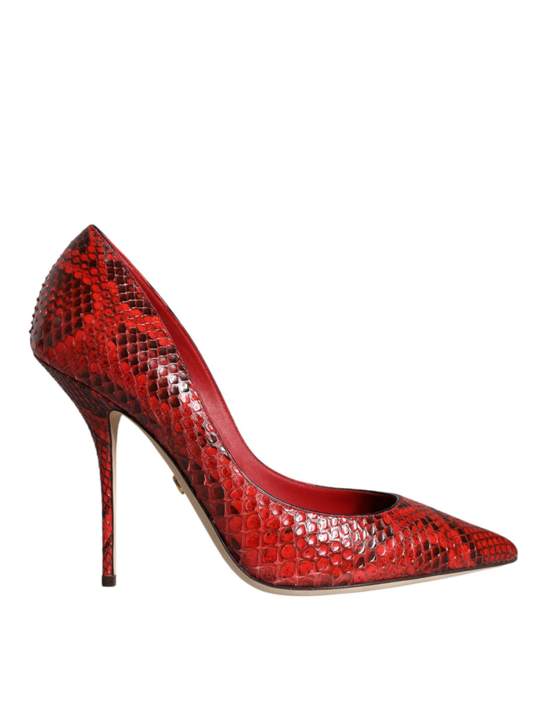 Escarpins à talons aiguilles hauts en cuir rouge Dolce & Gabbana