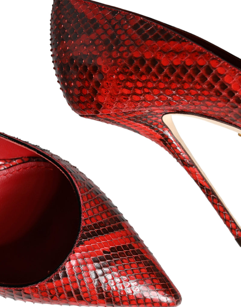 Escarpins à talons aiguilles hauts en cuir rouge Dolce & Gabbana