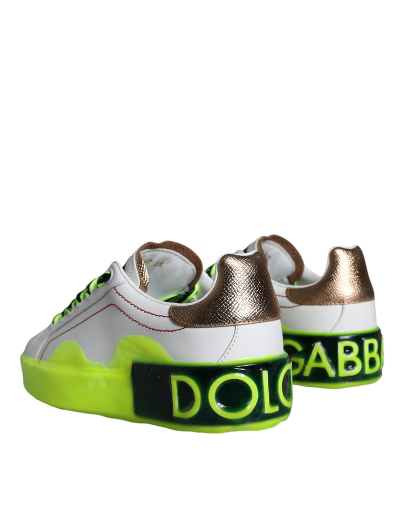 Baskets basses Portofino en cuir blanc Dolce & Gabbana