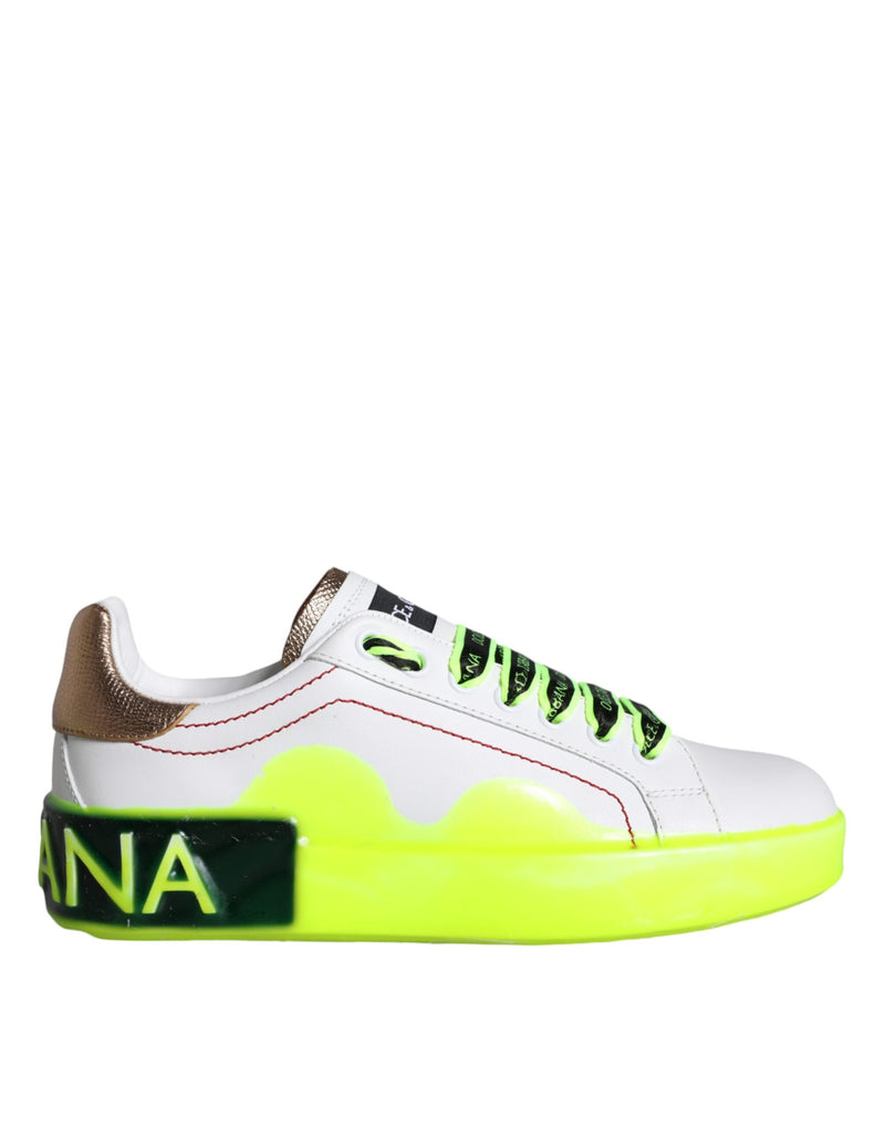 Baskets basses Portofino en cuir blanc Dolce & Gabbana