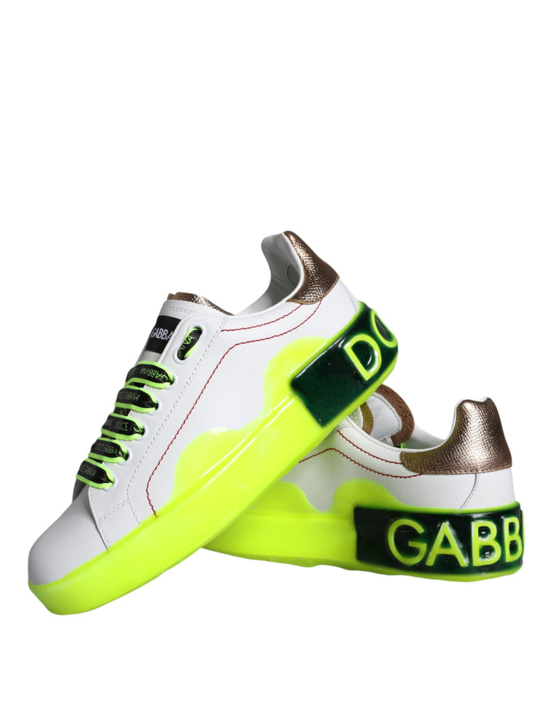 Baskets basses Portofino en cuir blanc Dolce & Gabbana