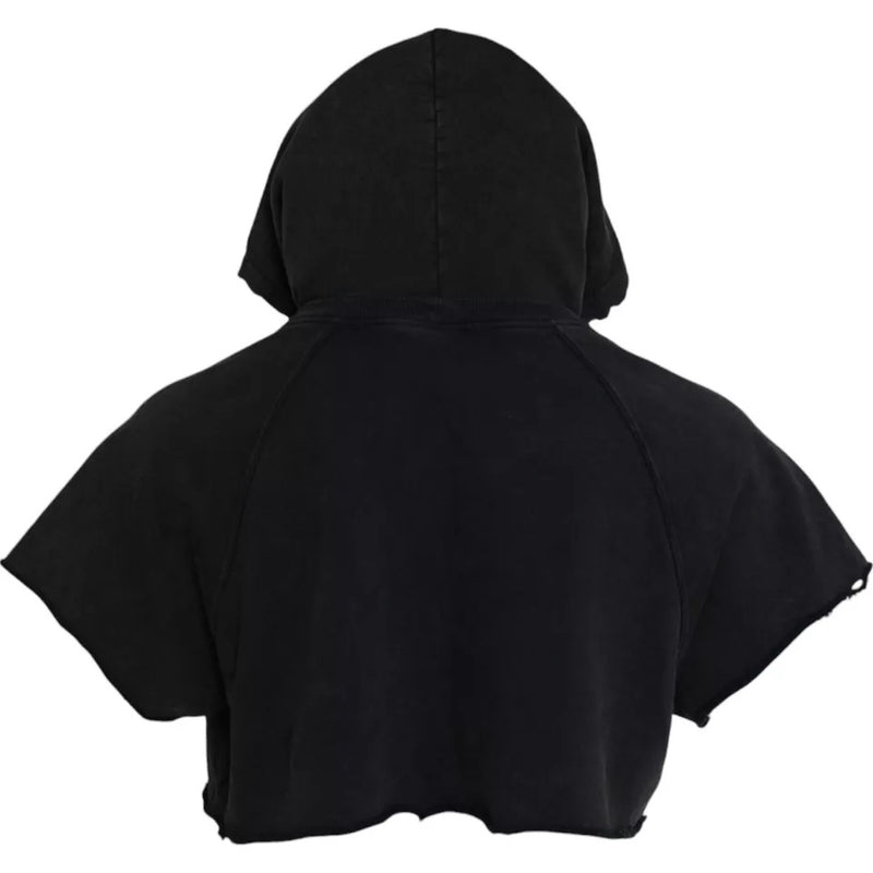 Camiseta corta Dolce & Gabbana negra de algodón, con capucha y mangas cortas
