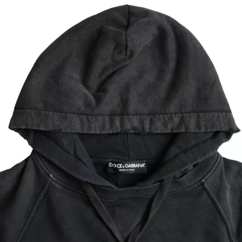 Camiseta corta Dolce & Gabbana negra de algodón, con capucha y mangas cortas