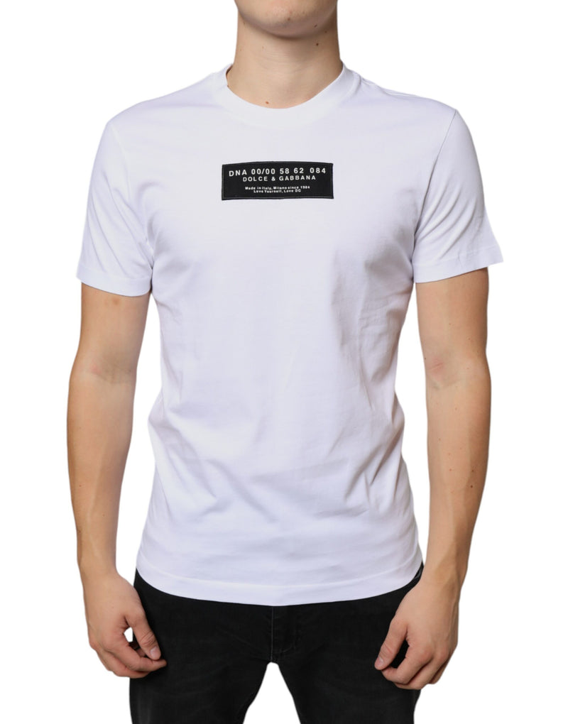 Camiseta casual branca de algodão com aplique DG Dolce & Gabbana