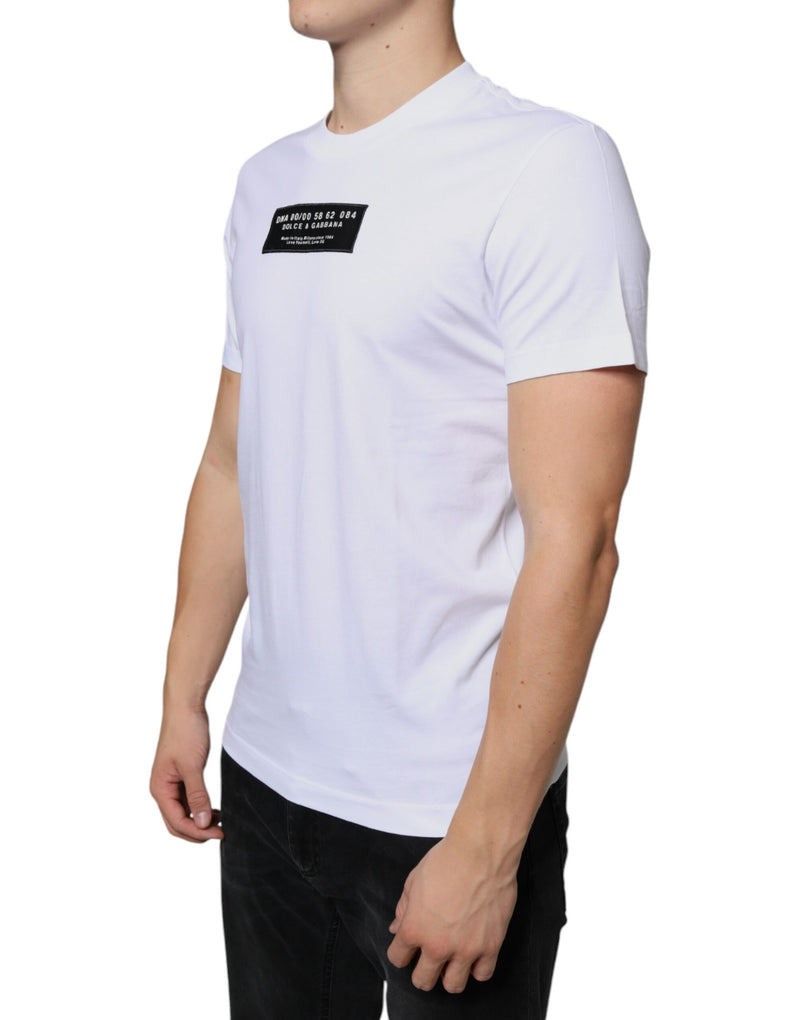 Camiseta casual branca de algodão com aplique DG Dolce & Gabbana