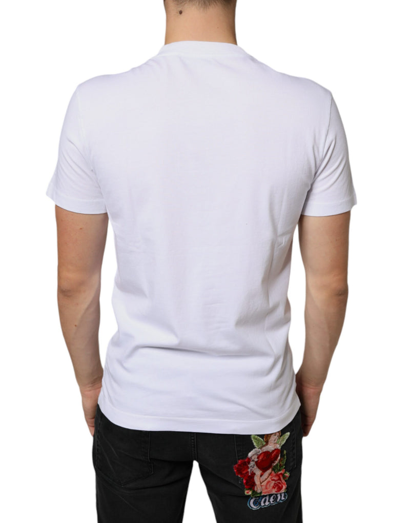 Camiseta casual branca de algodão com aplique DG Dolce & Gabbana