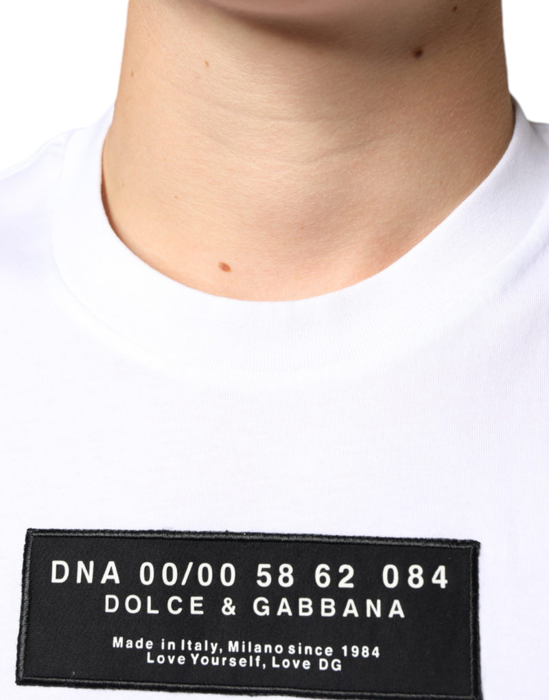 Camiseta casual branca de algodão com aplique DG Dolce & Gabbana