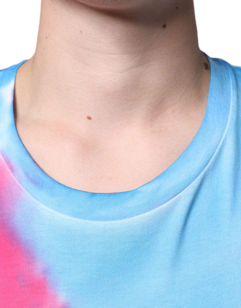 T-shirt sans manches en coton à effet tie-dye multicolore Dolce & Gabbana