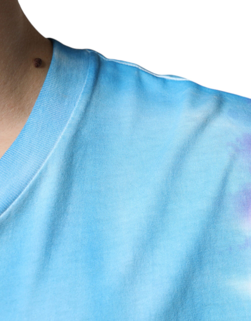 T-shirt sans manches en coton à effet tie-dye multicolore Dolce & Gabbana