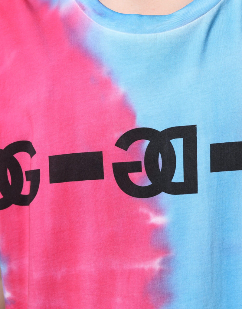 T-shirt sans manches en coton à effet tie-dye multicolore Dolce & Gabbana