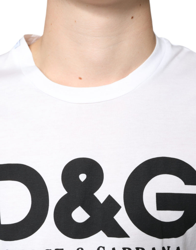 Camiseta informal blanca de algodón con estampado del logotipo DG de Dolce & Gabbana