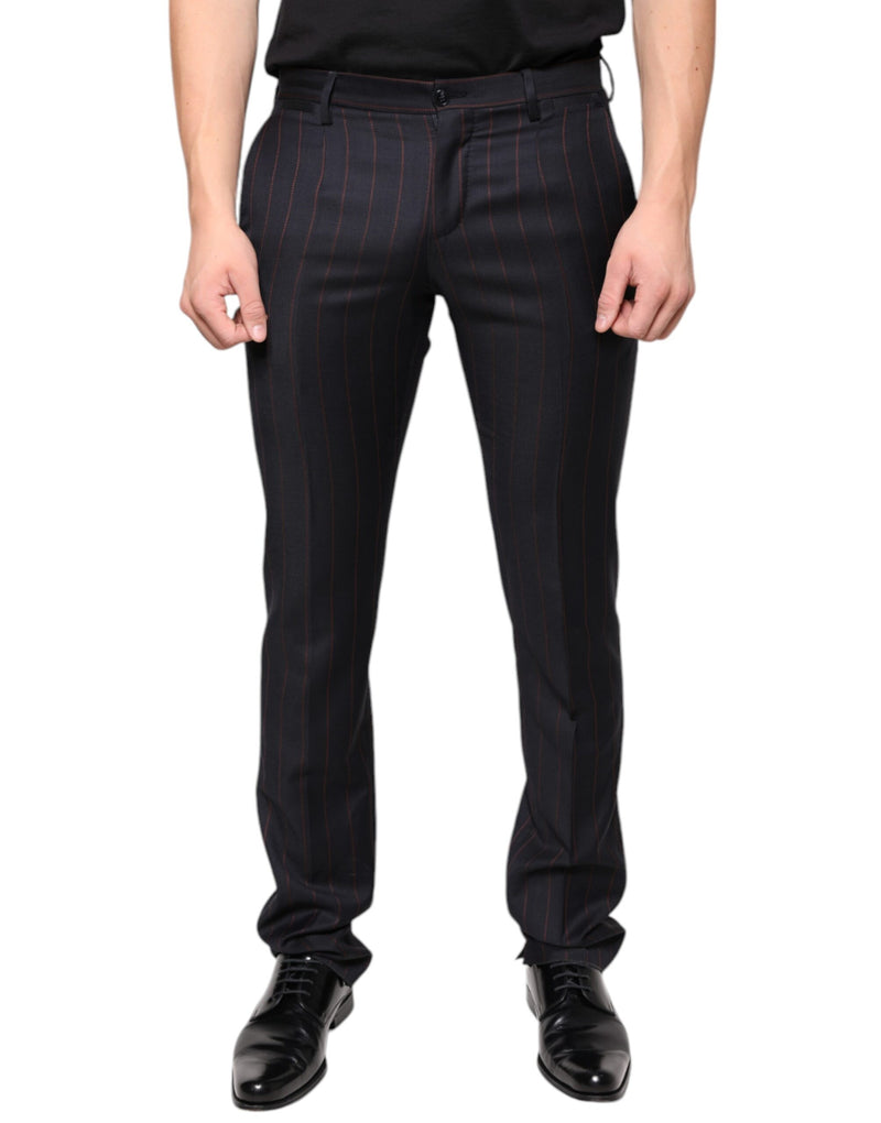 Pantalón de vestir ajustado con rayas negras de Dolce & Gabbana para hombre