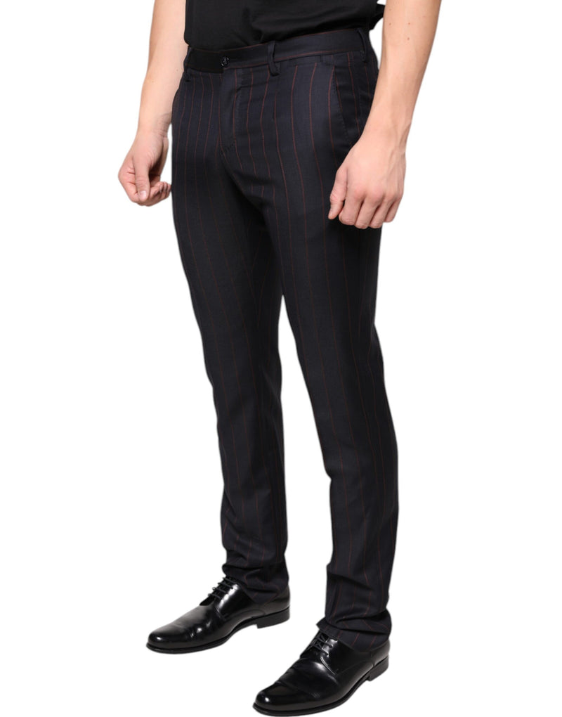 Pantalón de vestir ajustado con rayas negras de Dolce & Gabbana para hombre