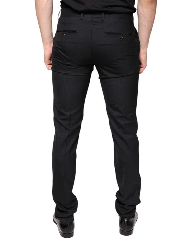 Pantalones de vestir ajustados de lana negra para hombre de Dolce & Gabbana