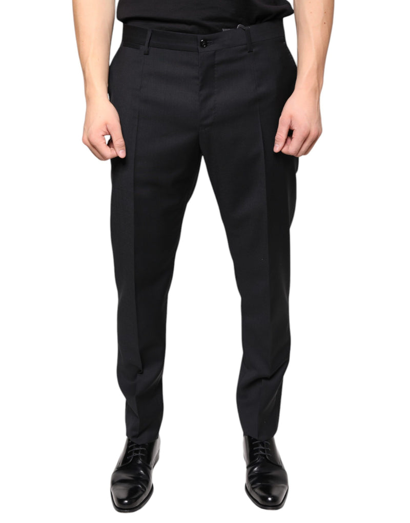 Pantalones de vestir ajustados de lana negra para hombre de Dolce & Gabbana