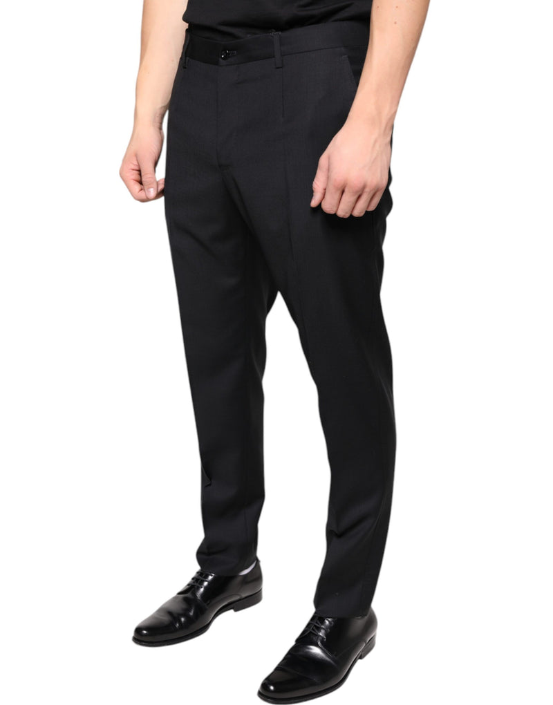 Pantalones de vestir ajustados de lana negra para hombre de Dolce & Gabbana