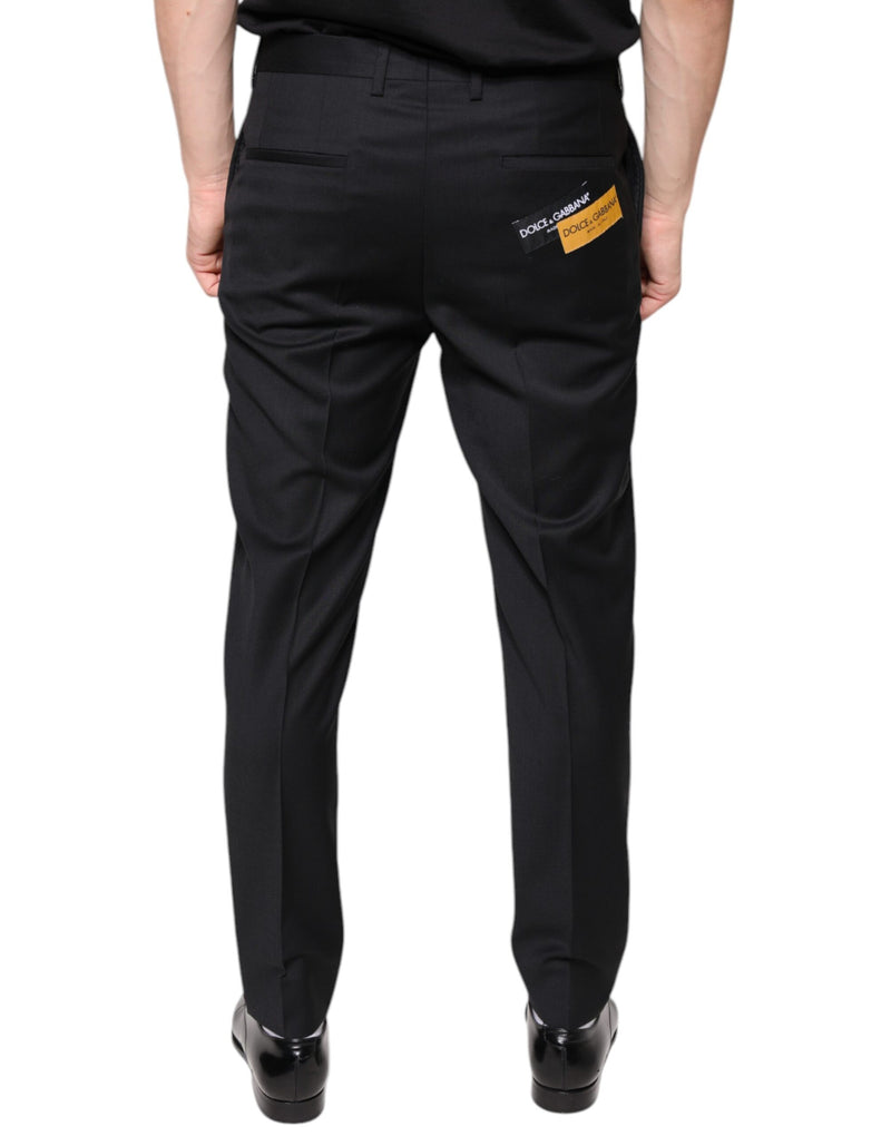 Pantalones de vestir ajustados de lana negra para hombre de Dolce & Gabbana