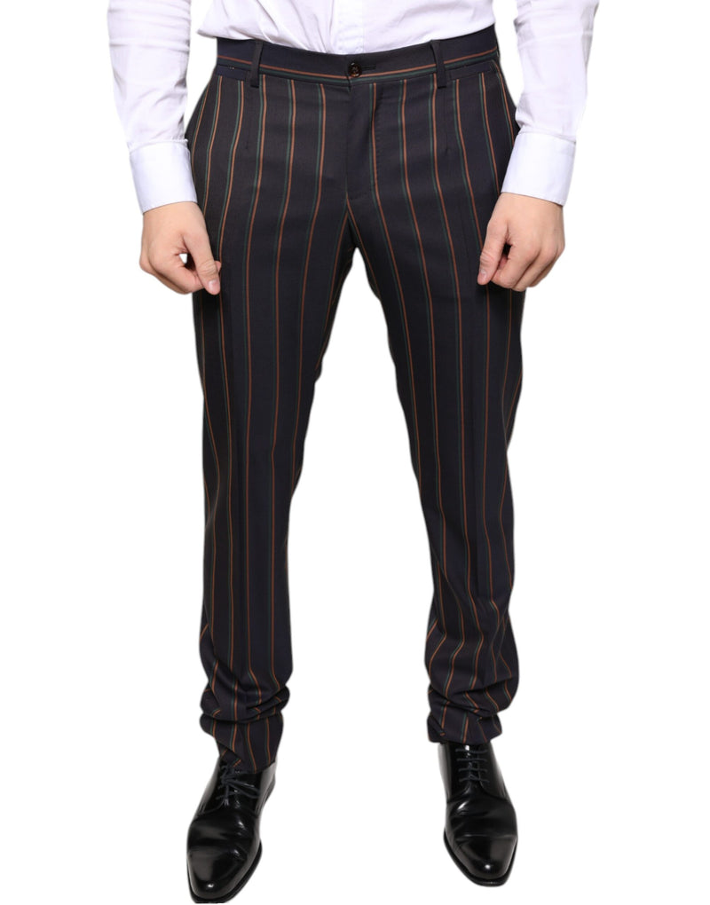 Pantalon de costume slim à rayures marron pour homme Dolce & Gabbana