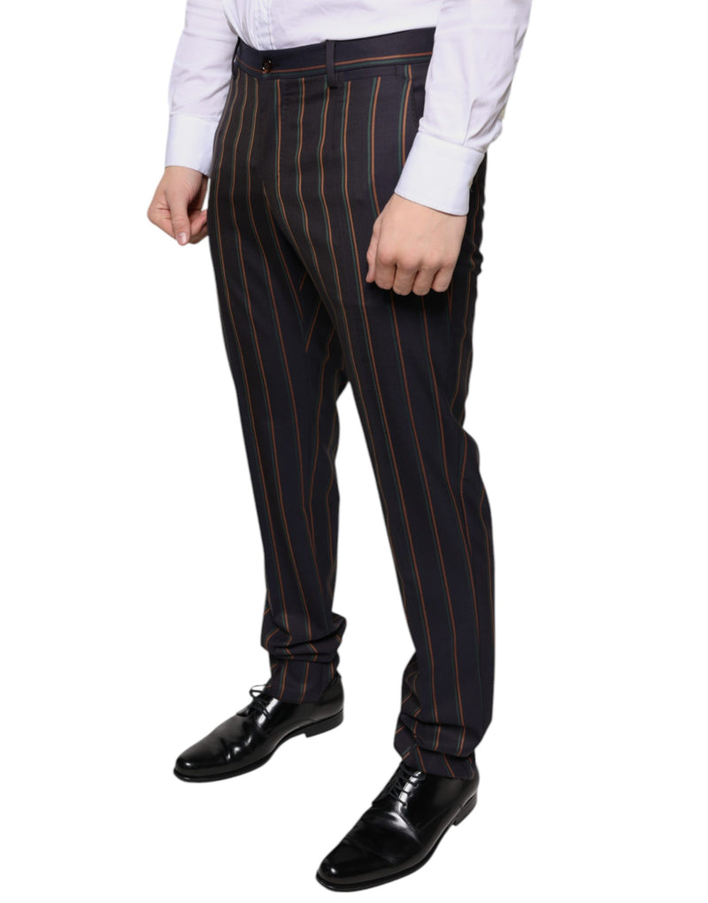 Pantalon de costume slim à rayures marron pour homme Dolce & Gabbana