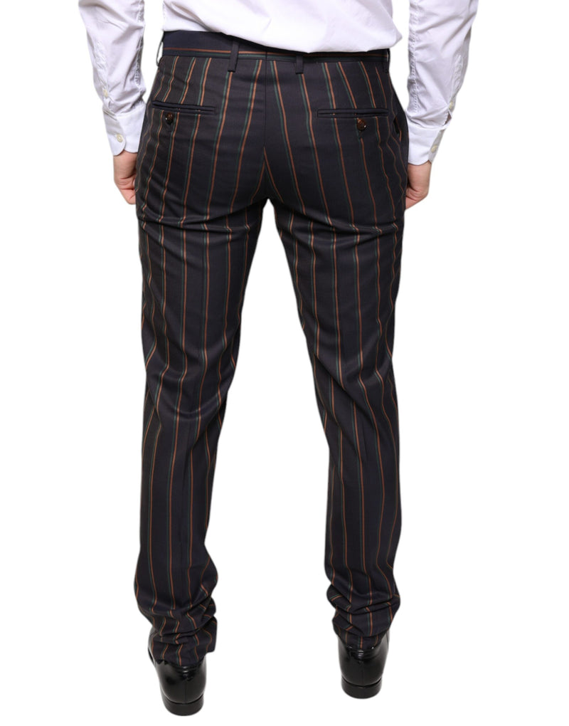 Pantalon de costume slim à rayures marron pour homme Dolce & Gabbana