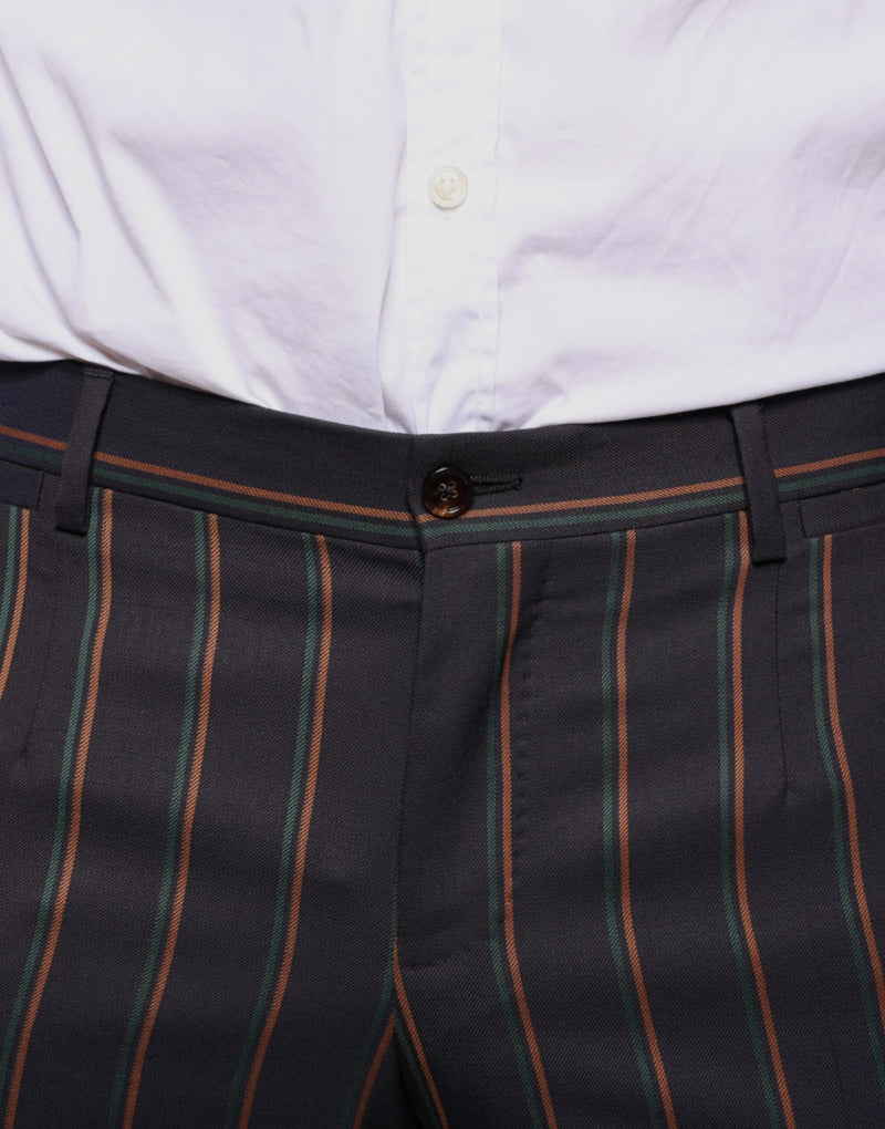 Pantalon de costume slim à rayures marron pour homme Dolce & Gabbana