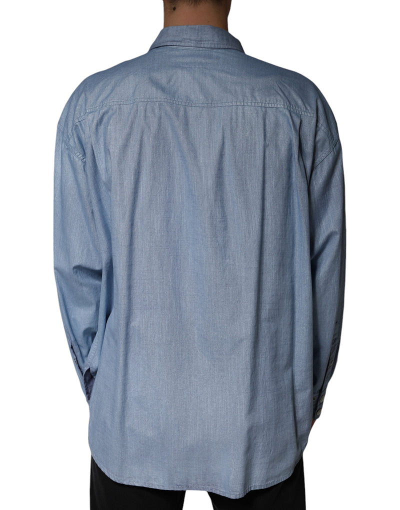 Camisa informal de algodón azul claro con botones Dolce & Gabbana