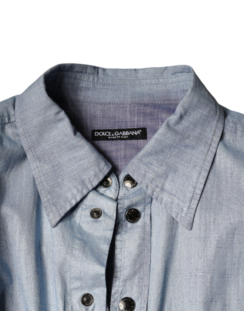 Camisa informal de algodón azul claro con botones Dolce & Gabbana