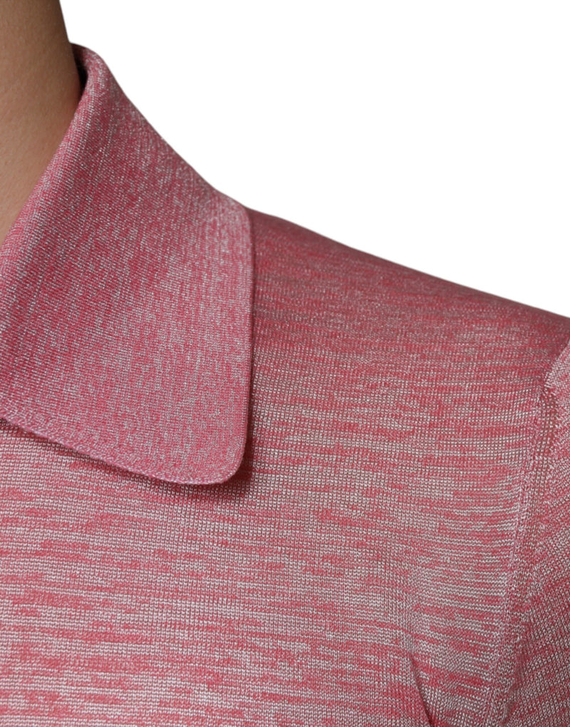 Polo à manches longues pour homme en polyester rose Dolce & Gabbana