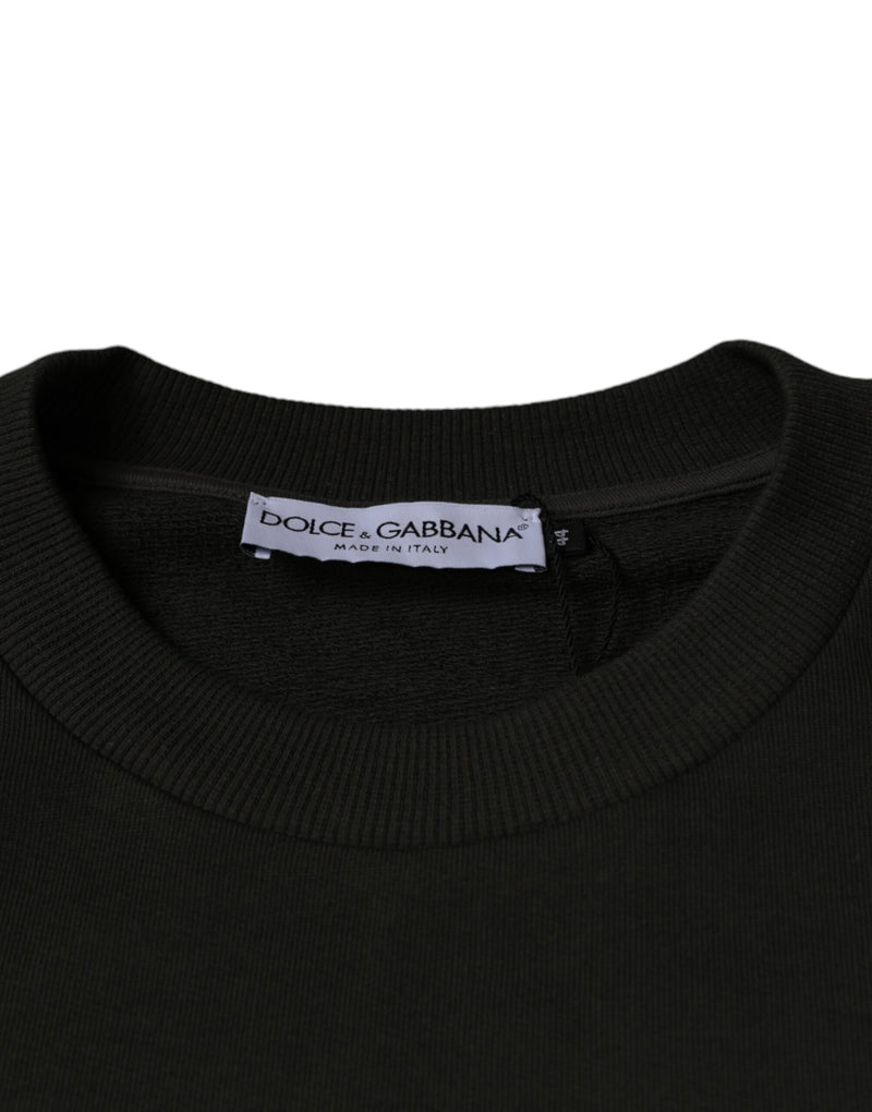 Suéter verde militar com gola redonda e coroa DG Dolce & Gabbana