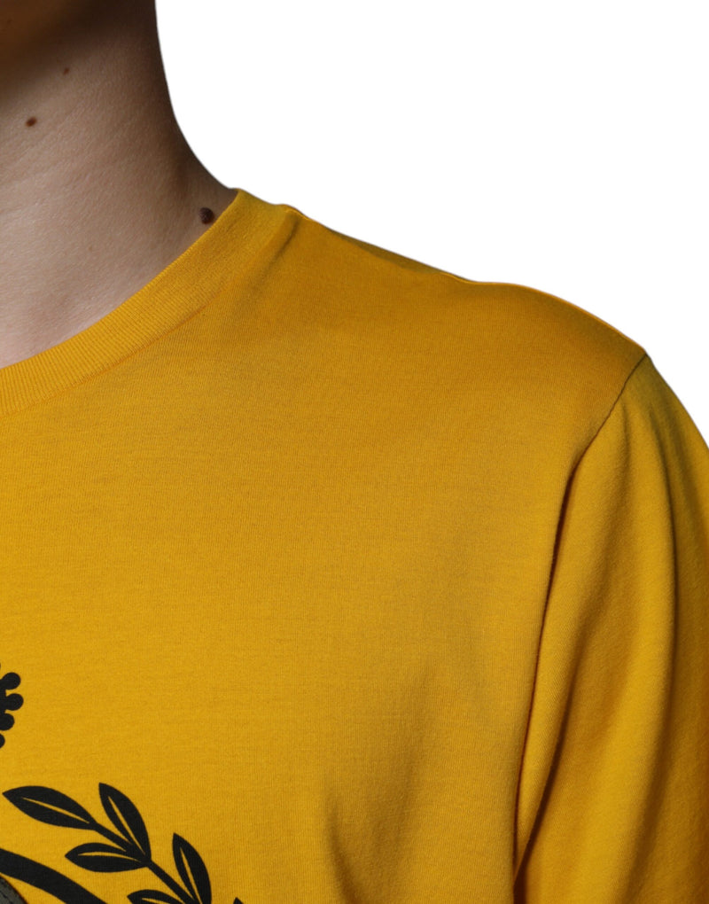 T-shirt à manches courtes Dolce & Gabbana blanc et jaune à logo imprimé
