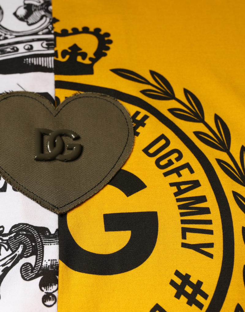 T-shirt à manches courtes Dolce & Gabbana blanc et jaune à logo imprimé